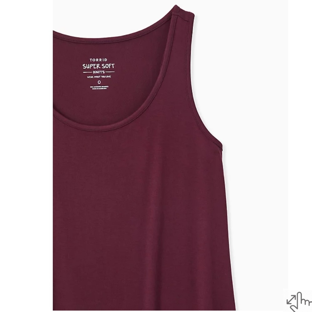Torrid Super Soft Burgundy Purple Scoop Neck Layering Tank - Picture 6 of 6